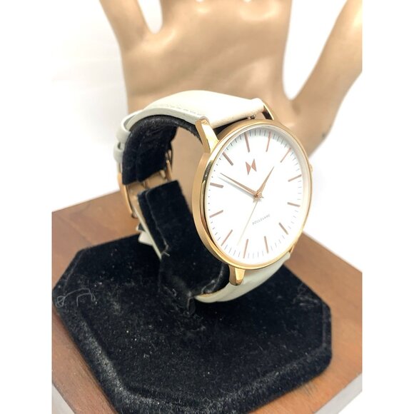 MVMT Women\'s Watch Boulevard Quartz Rose Gold White Dial Gray Leather Band 38mm main image 8